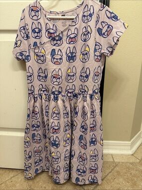 Tea Collection Cute Lavender French Bulldog Print Dress